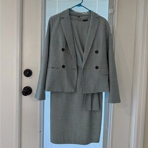 Ann Taylor Pale Blue Blazer Suit